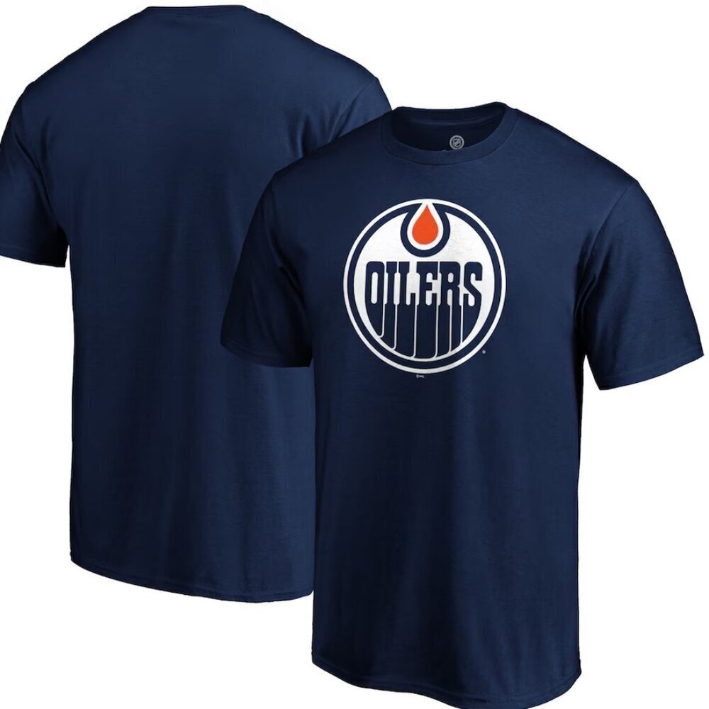NWT - Edmonton Oilers NHL Logo Fanatics T-Shirt – Navy – Size 2XL